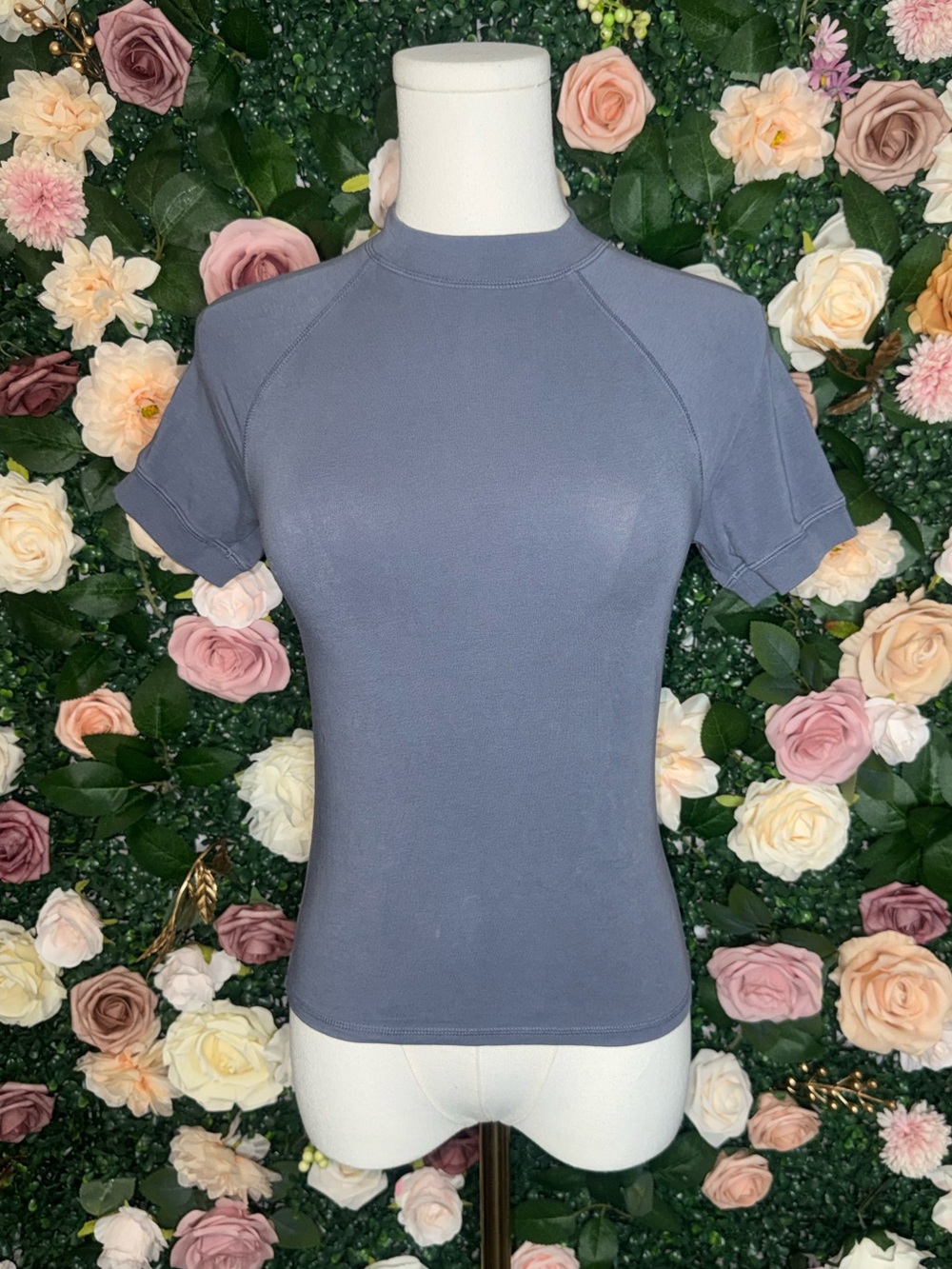 SKIMS NEW VINTAGE CROPPED RAGLAN HIGH NECK T-SHIRT